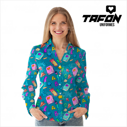 Blusas Camiseras para docentes CAM VE 0326  (PEDIDO MINIMO 5 UNIDADES)