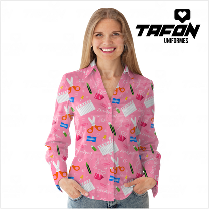 Blusas Camiseras para docentes CAM VE 0526  (PEDIDO MINIMO 5 UNIDADES)